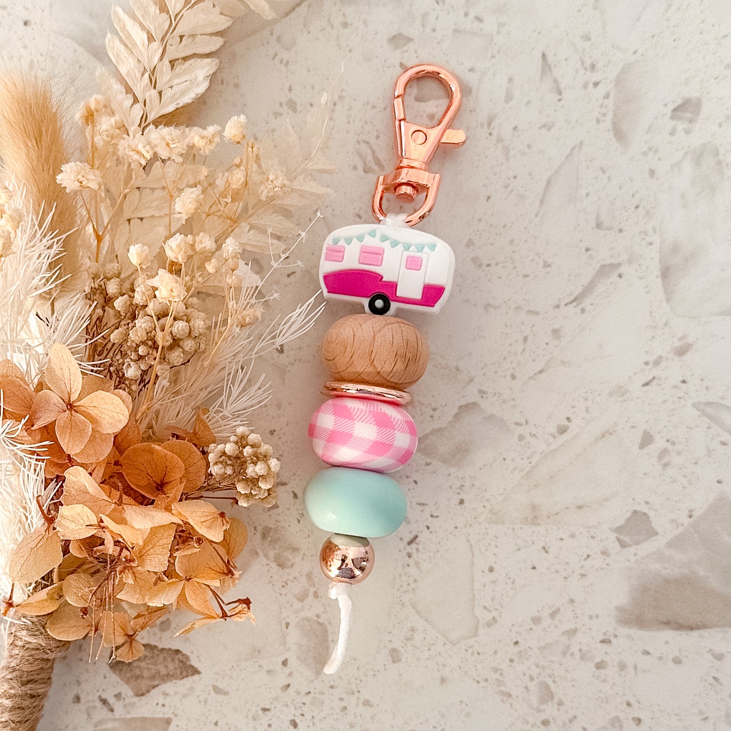 Caravan Keyring | Pink
