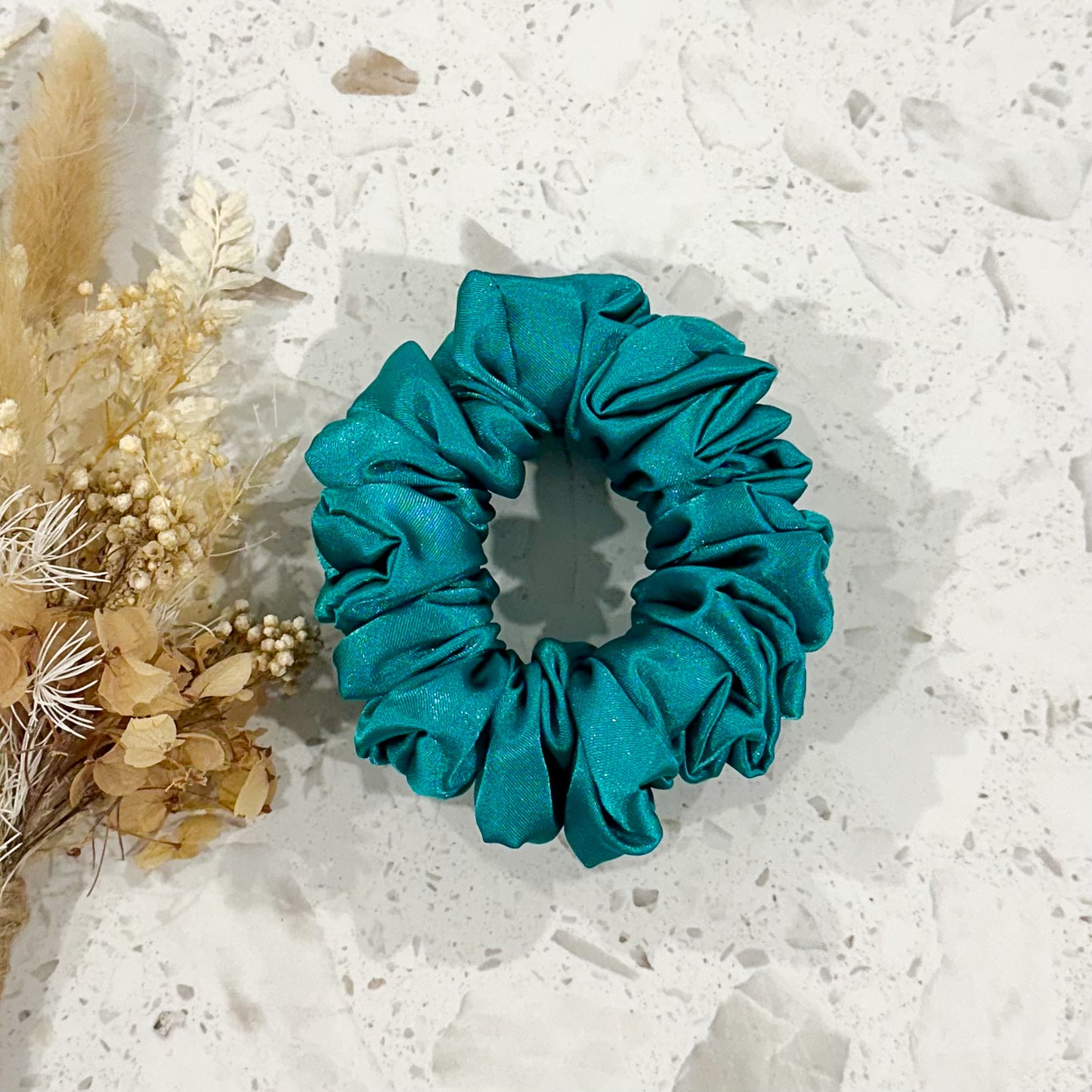 Mini Satin Scrunchies | Peacock