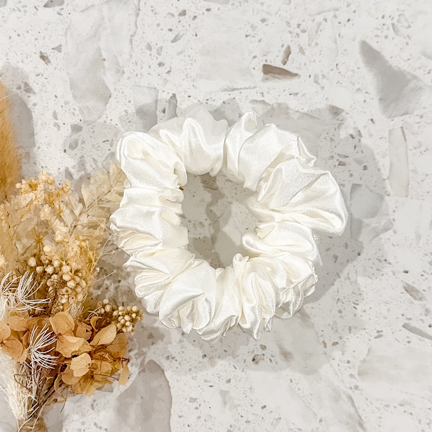 Satin Mini Scrunchies | Ivory