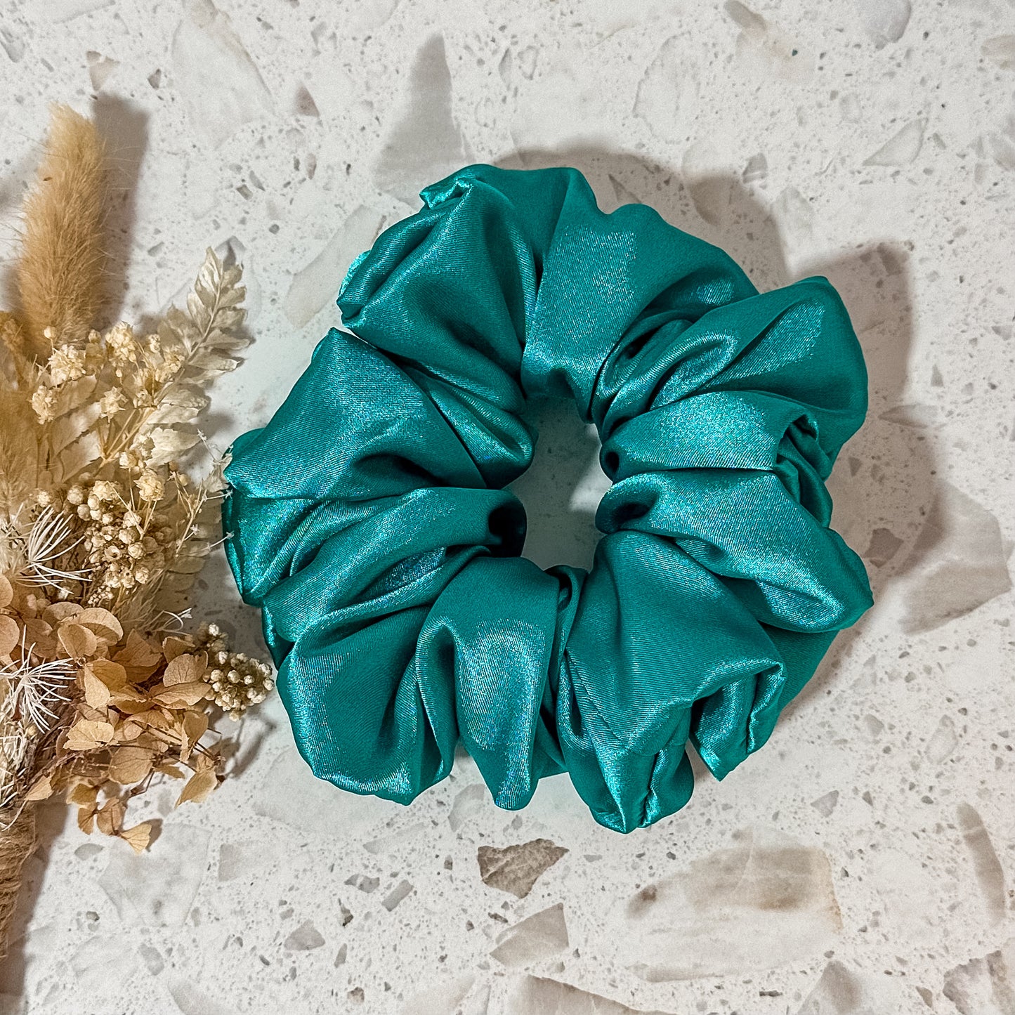 Luxe Satin Scrunchies | Peacock