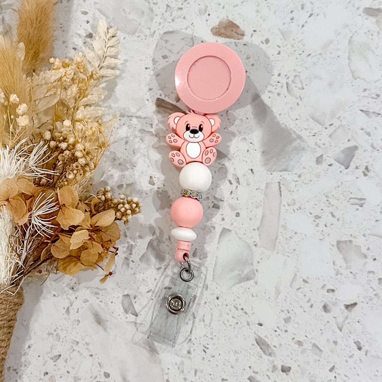 Bear Badge Reel | Pink