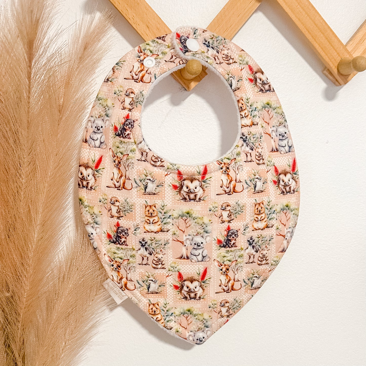 Aussie Animal Patchwork Bibs | Beige