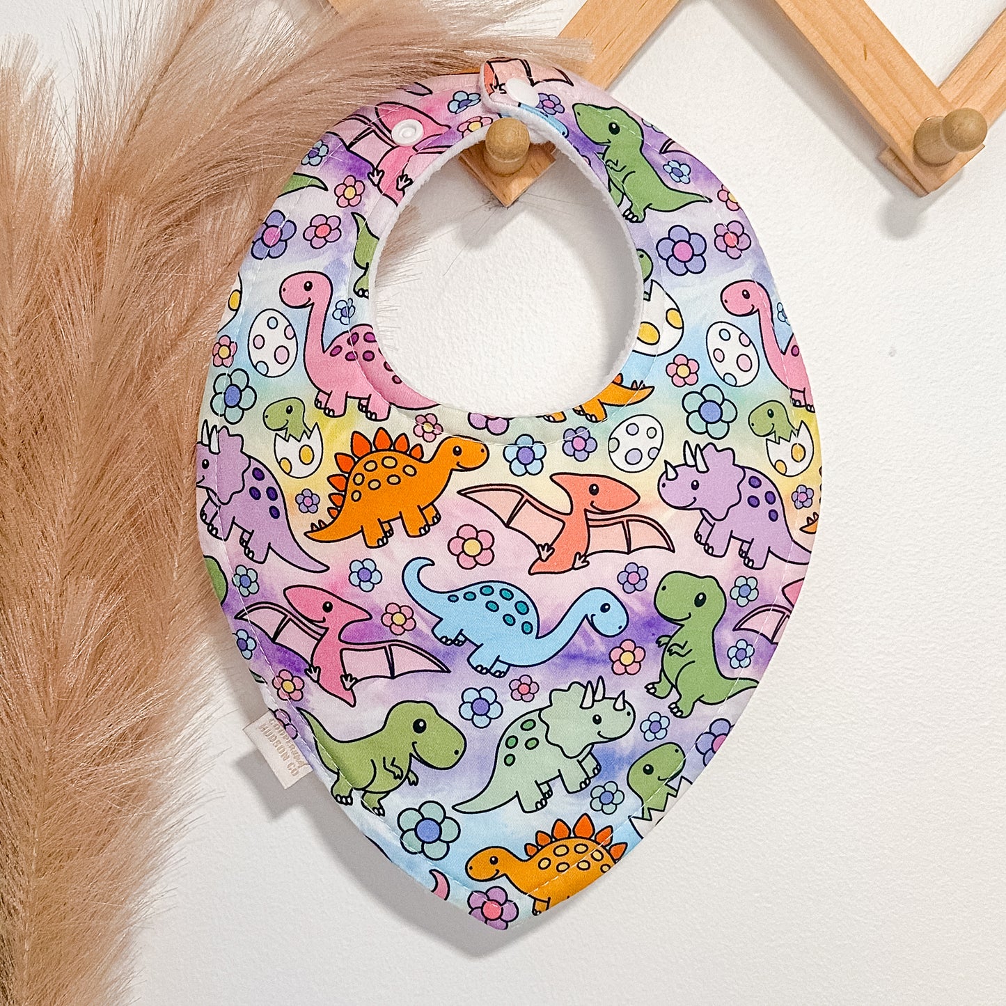 Cute Dino Bibs | Purple/Blue