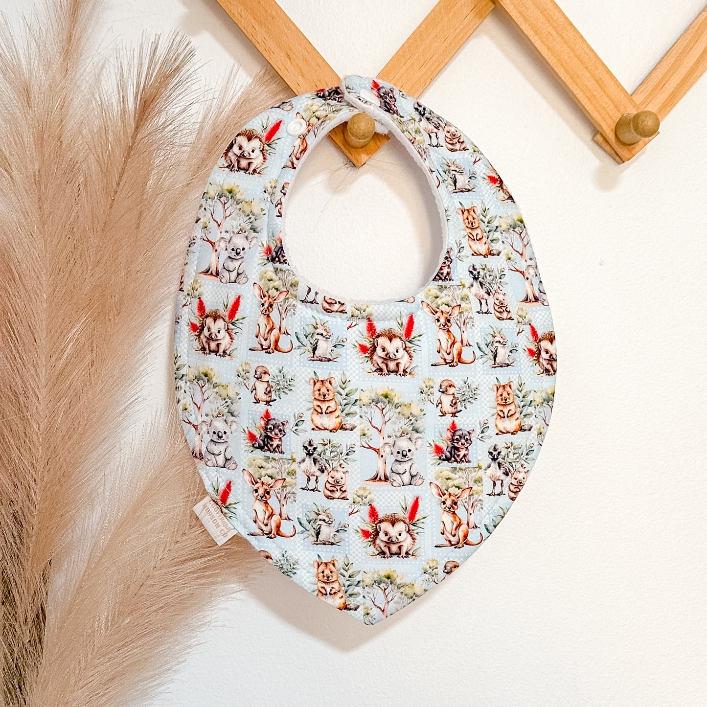 Aussie Animal Patchwork Bibs | Blue