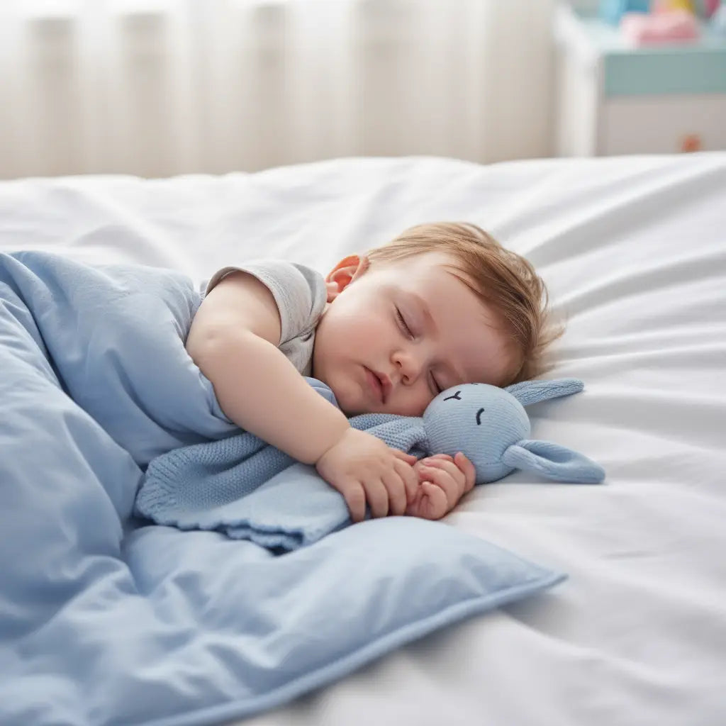 nitted Lovey Comforter - Baby Blue