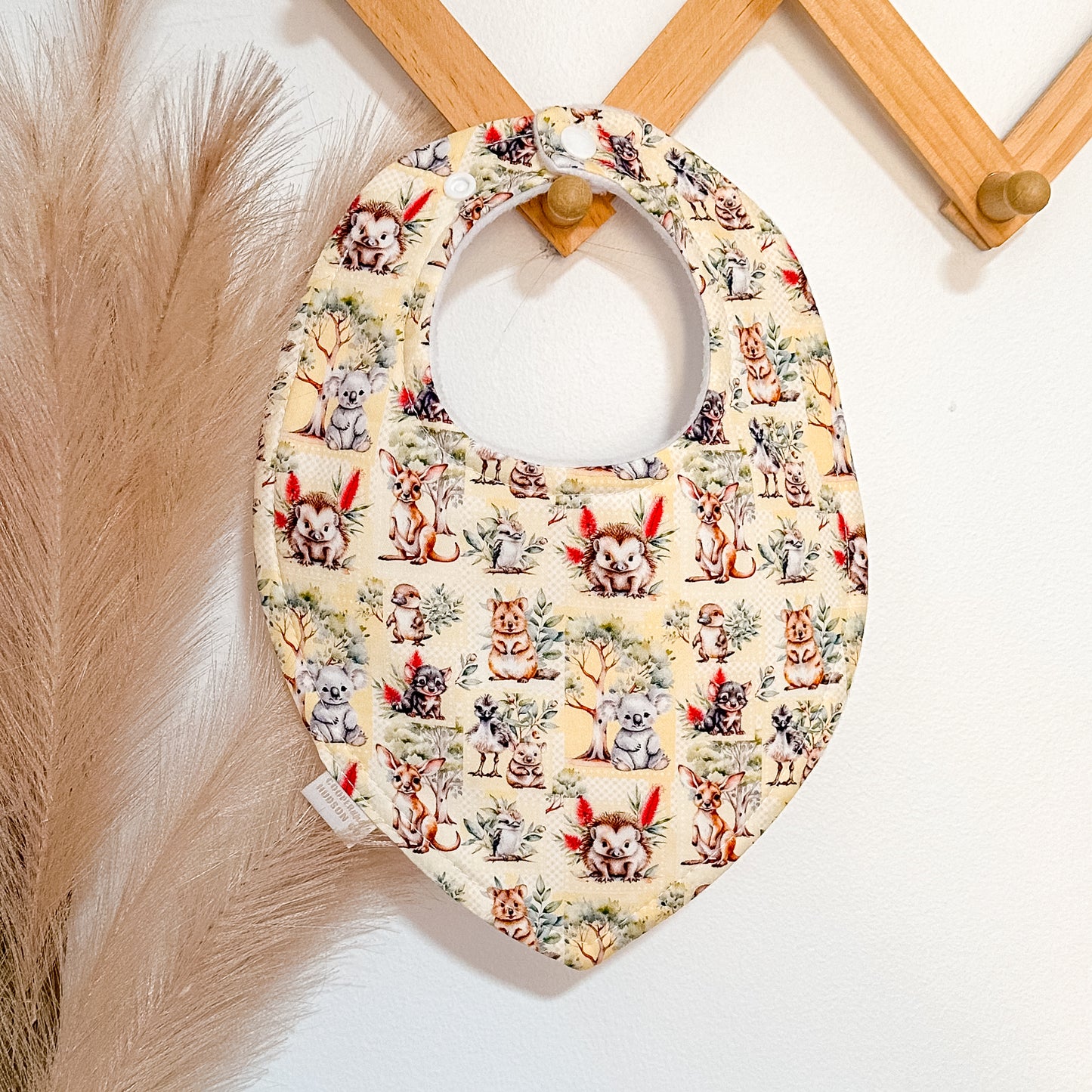 Aussie Animal Patchwork Bibs | Yellow