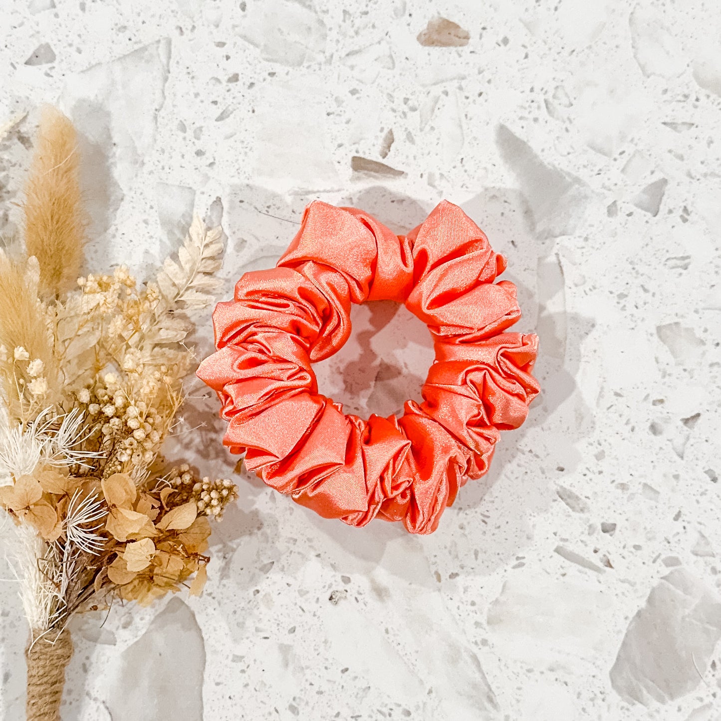 Satin Mini Scrunchies | Coral