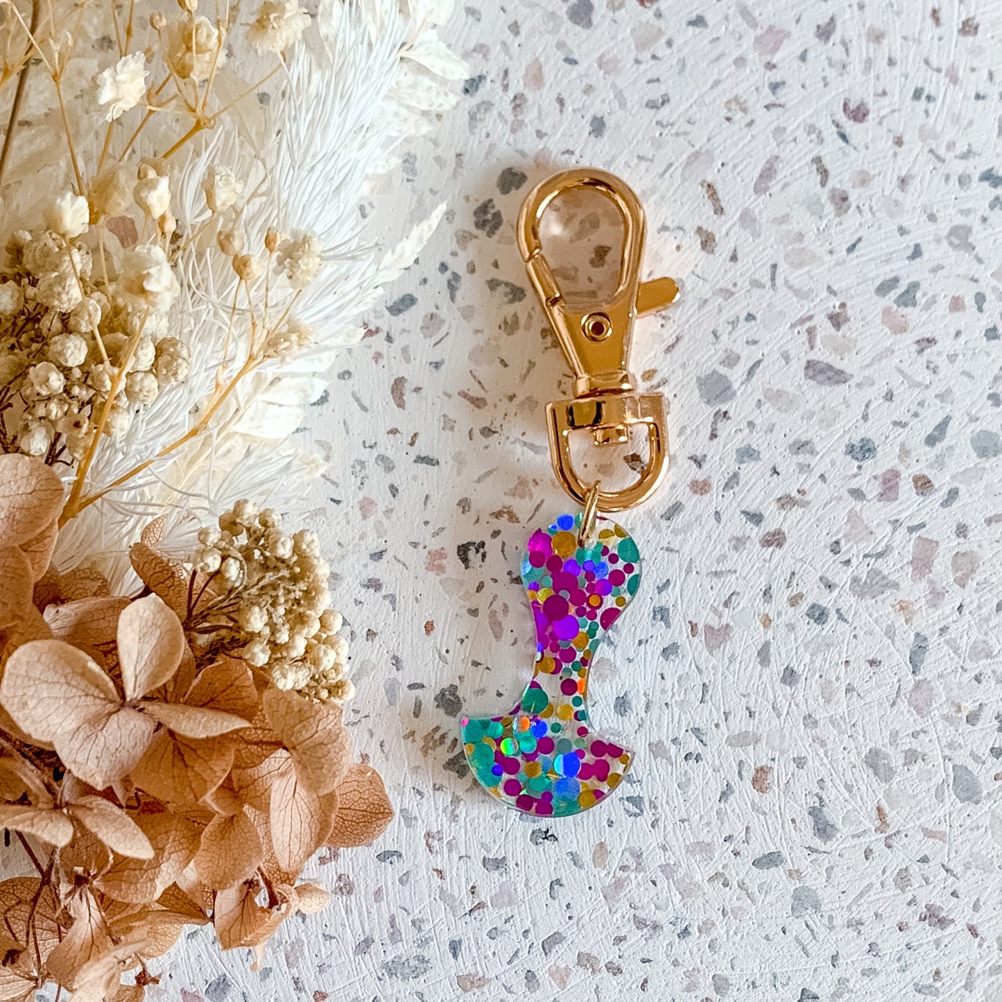 Aqua|Violet|Gold Confetti Glitter Trolley Token