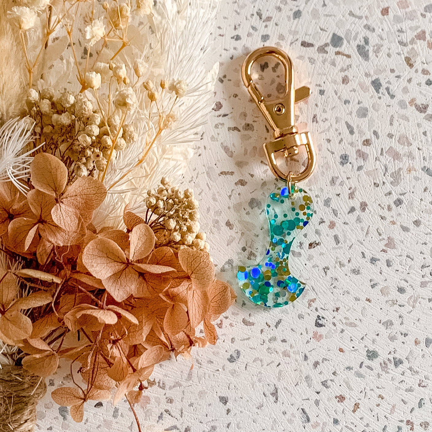 Blue/Gold Confetti Glitter Trolley Token