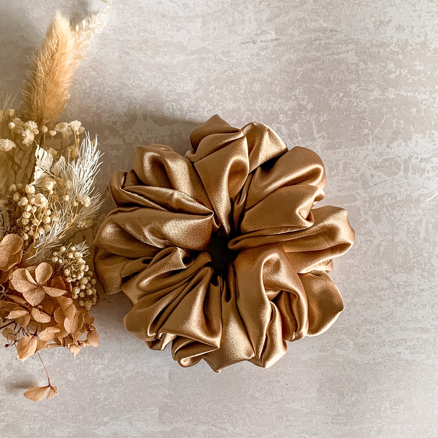 Luxe Satin Scrunchies | Dark Gold