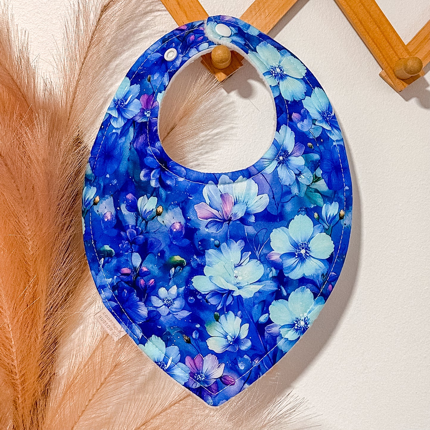 Blue Floral Bibs