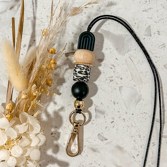 Arch Lanyard | Black | Leopard Hex