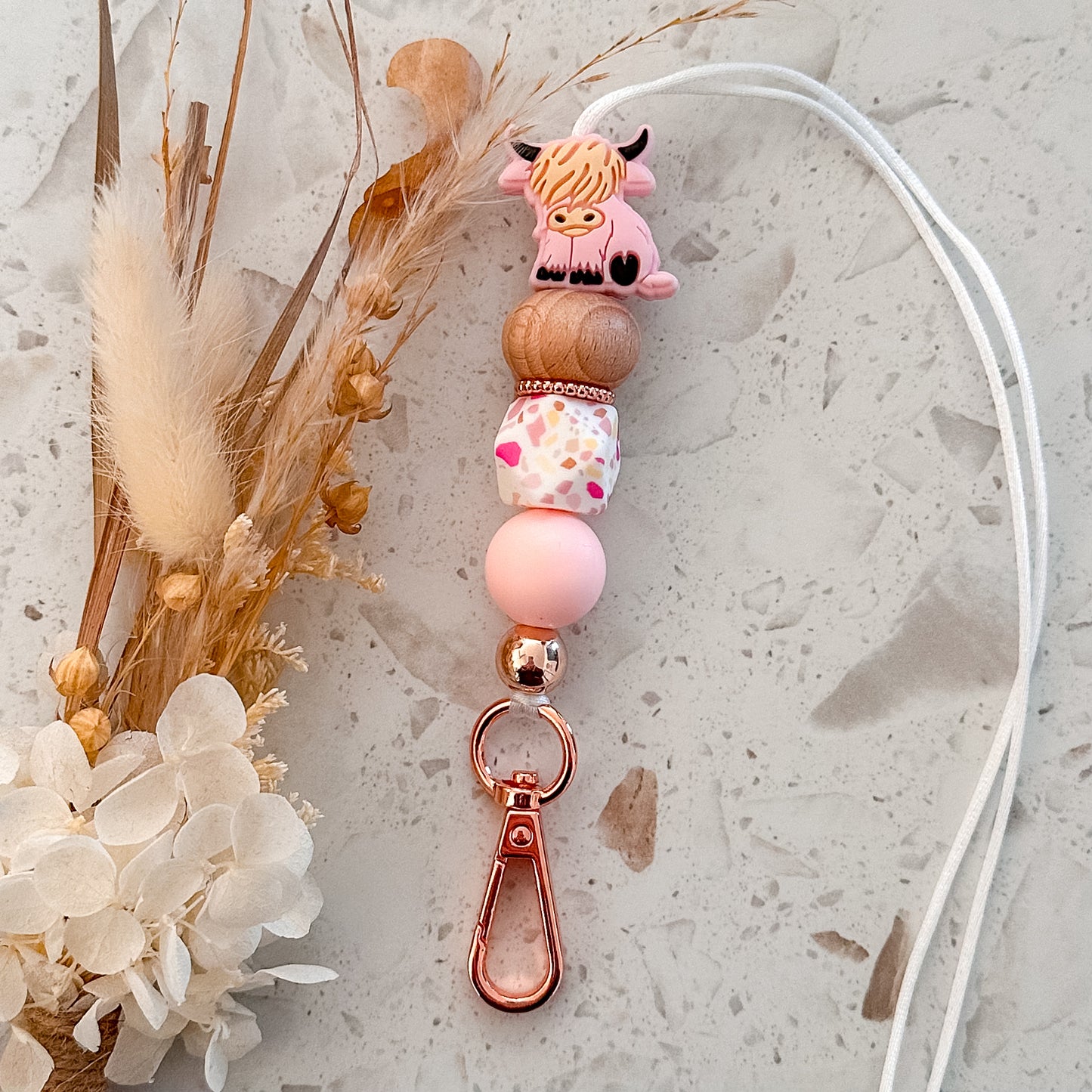 Highland Cow Lanyard | Pink