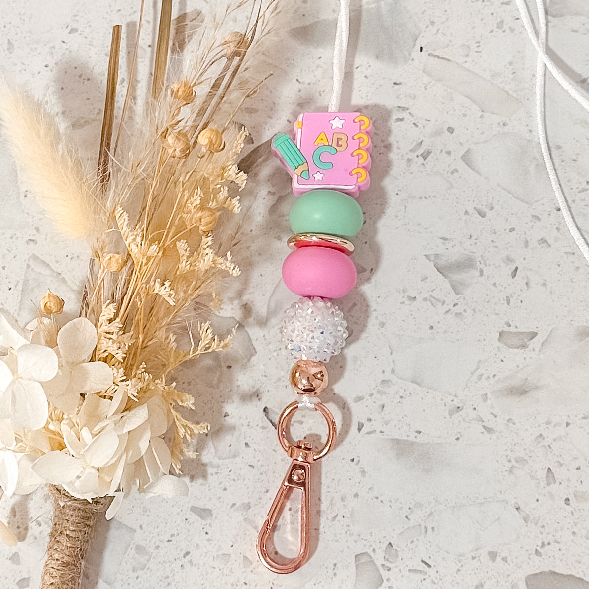 Pastel ABC Book Lanyard