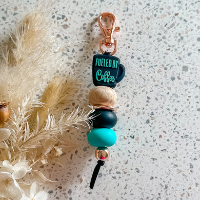 Fueled by Coffee Keyring | Turquoise