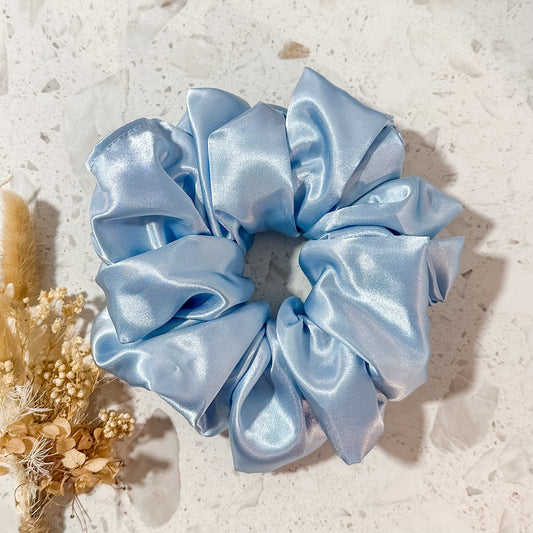 Mega Satin Scrunchies | Light Blue