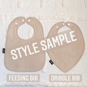 Mini Cow Bibs | Beige Gingham