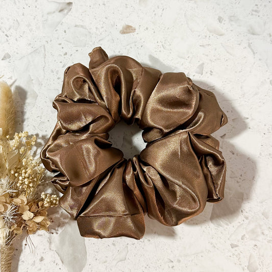Mega Satin Scrunchies | Coffee