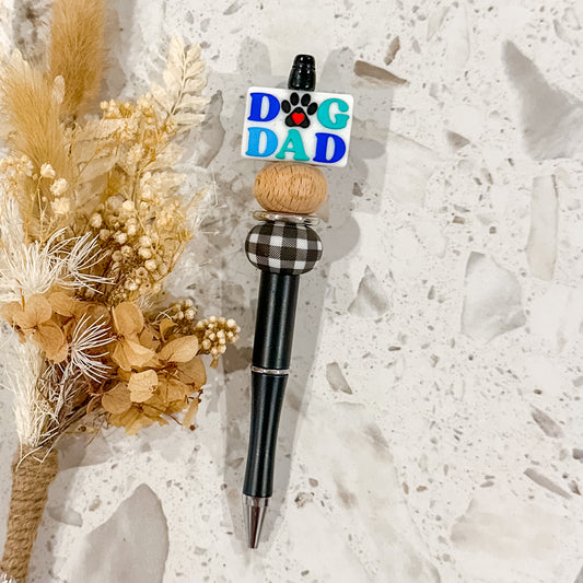 Dog Dad Pen | Black | Gingham