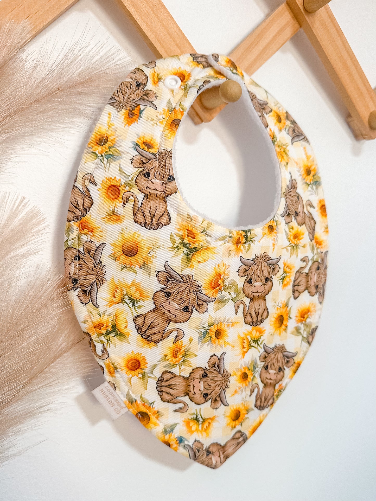 Highland Cow Bibs | Sunflower