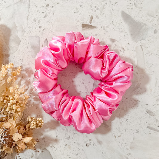 Mini Satin Scrunchies | Pink
