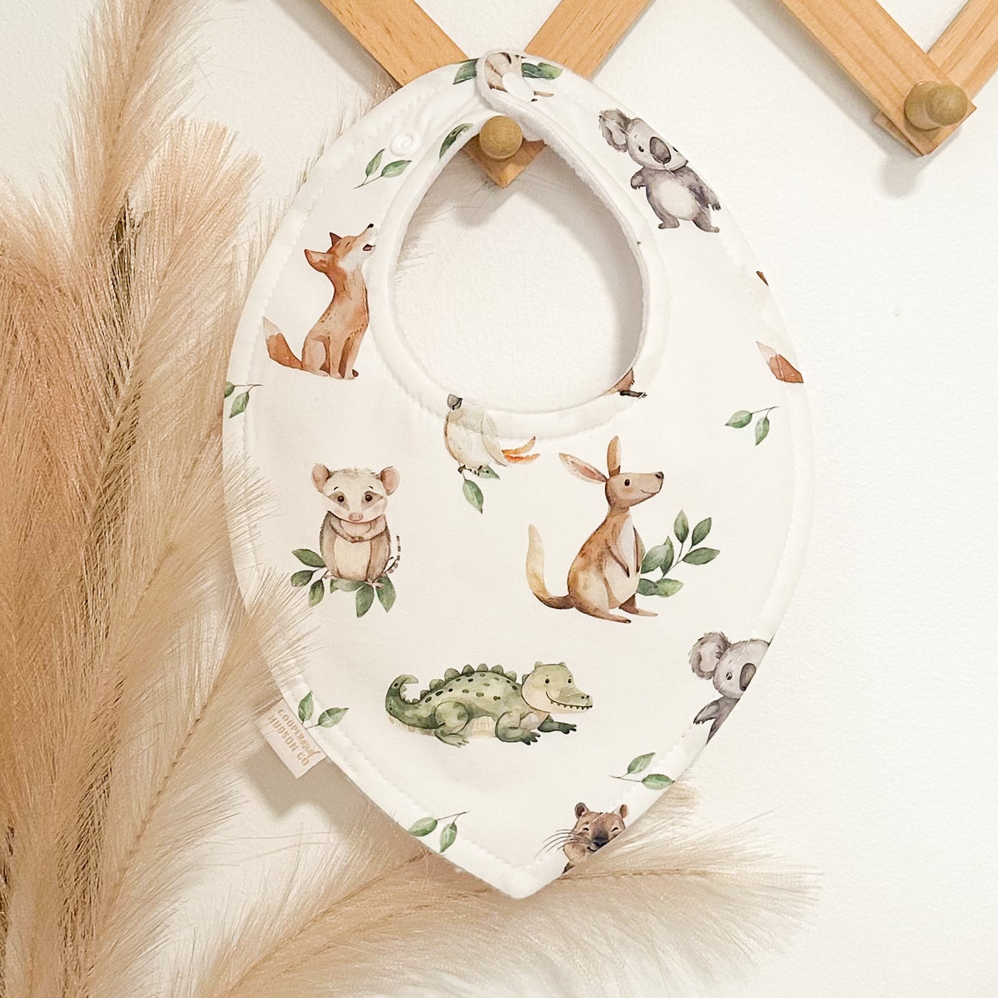 Cute Aussie Animal Bibs | White
