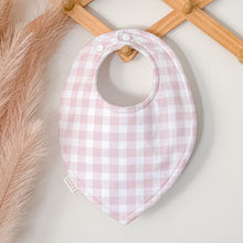 Load image into Gallery viewer, Dusty Pink Gingham Bibs