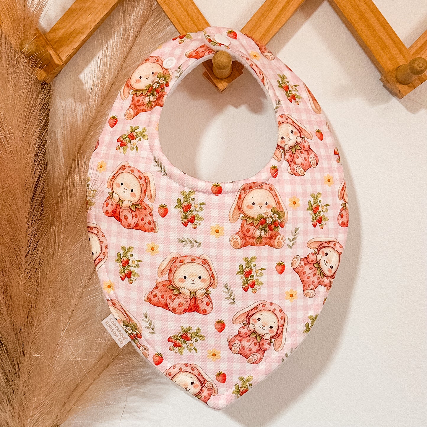 Strawberry Bunny Bibs