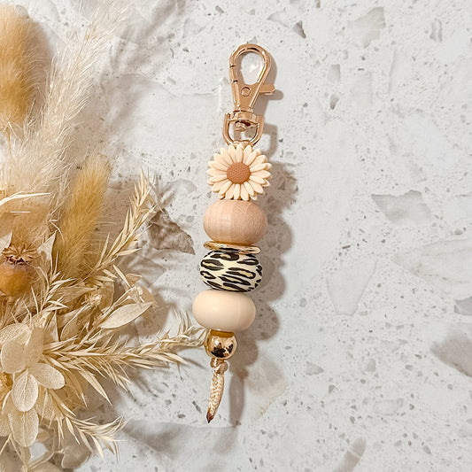 Daisy Keyring | Leopard Cream