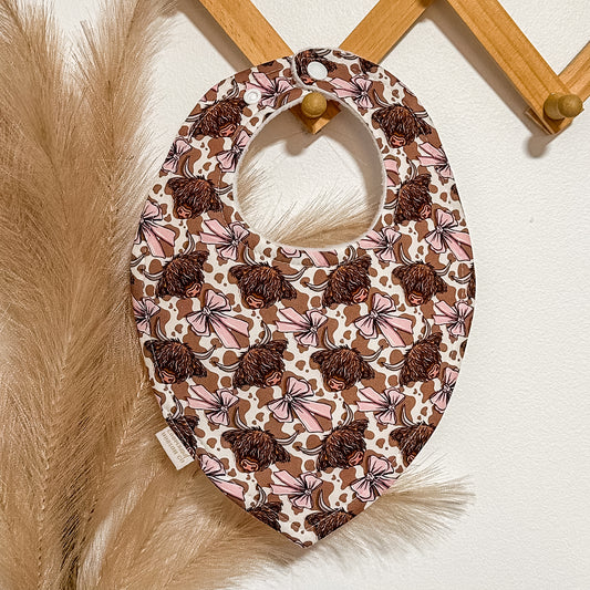 Highland Cow Bow Bibs