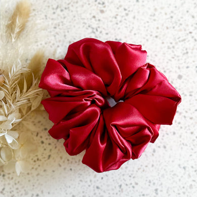 Luxe Satin Scrunchies | Ruby