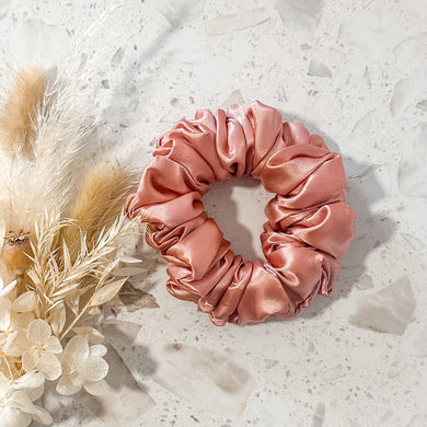 Satin Mini Scrunchies | Rose Gold