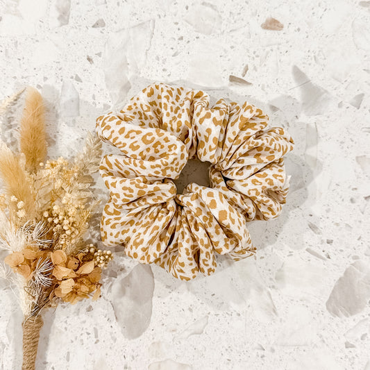 Neutral Leopard Luxe Scrunchies