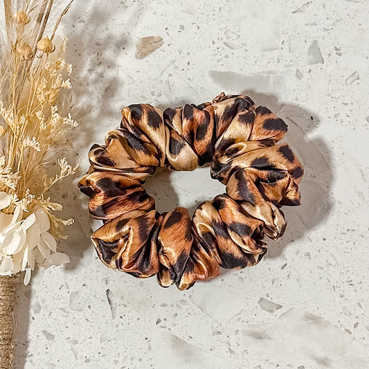 Mini Satin Scrunchies | Leopard Love