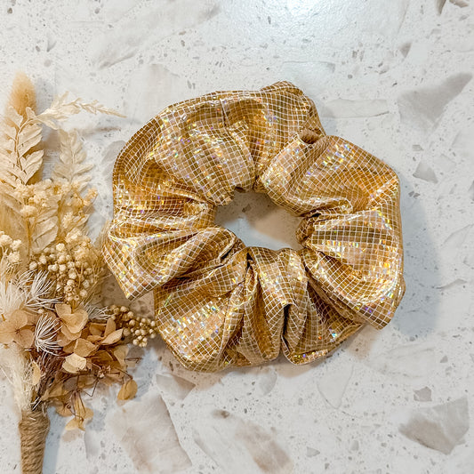 Holographic Luxe Scrunchies | Gold Foil