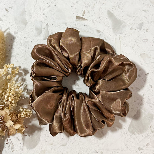Luxe Satin Scrunchies | Coffee