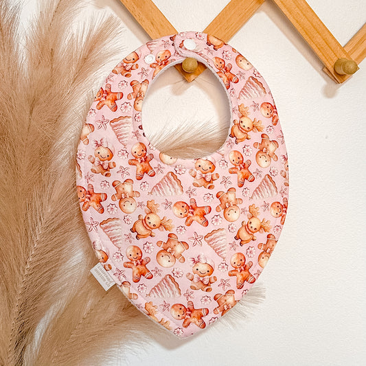 Mini Gingerbread Bibs - Pink