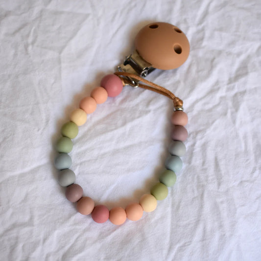 Silicone Dummy Clip | Muted Rainbow
