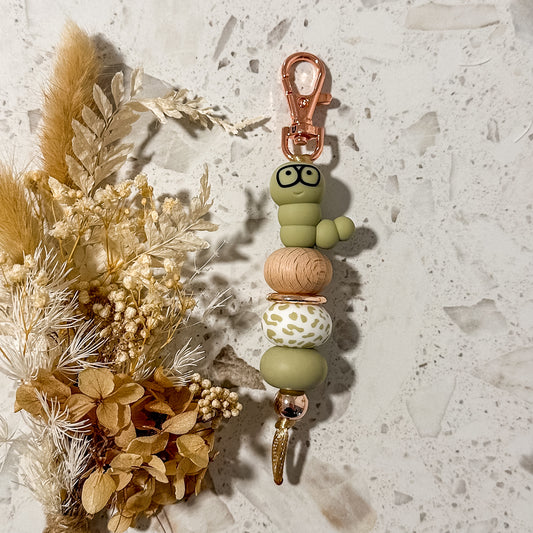 Book Worm Keyring | Lint Print