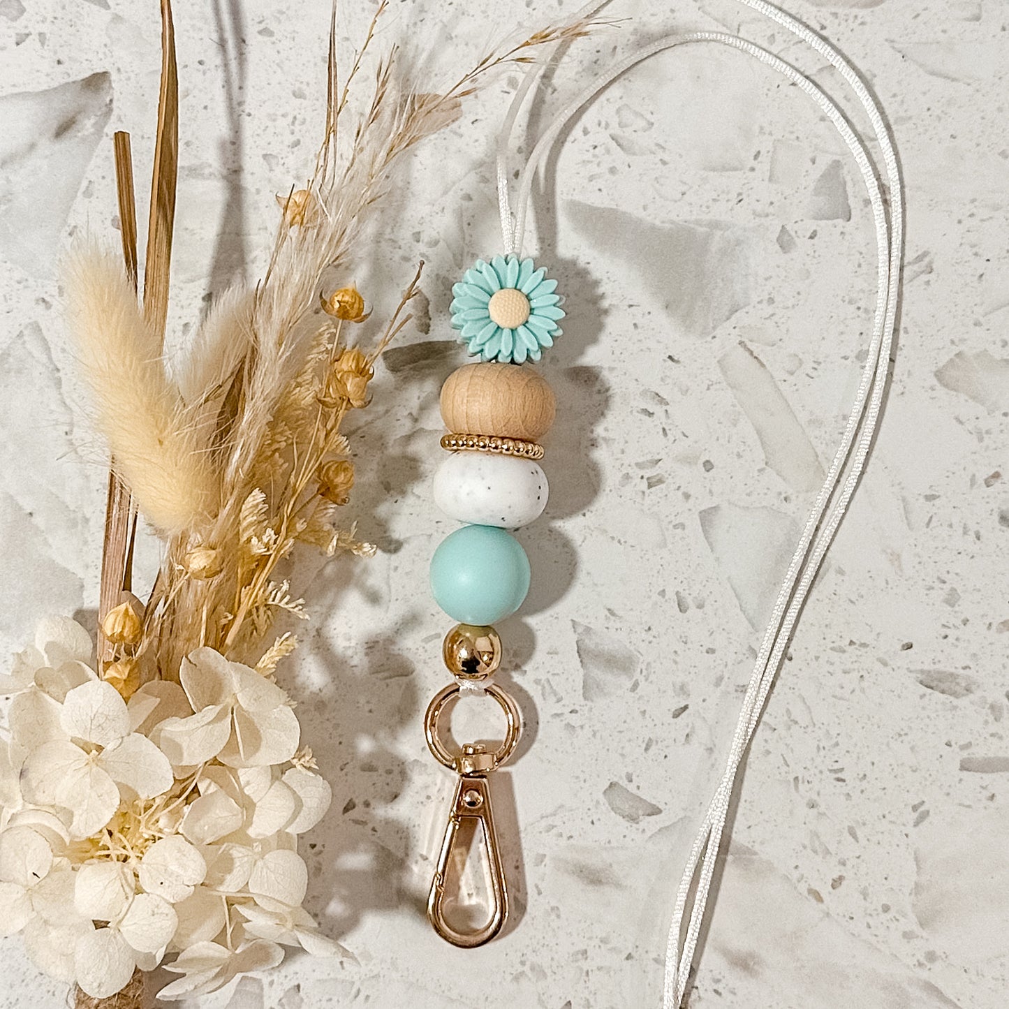 Daisy Lanyard | Sea Glass Speckle