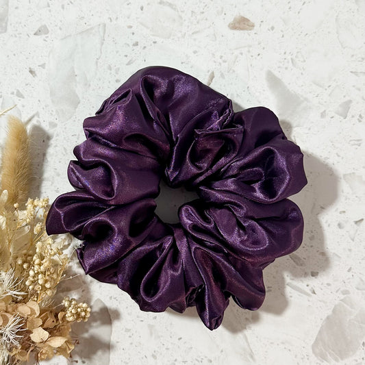 Luxe Satin Scrunchies | Deep Purple