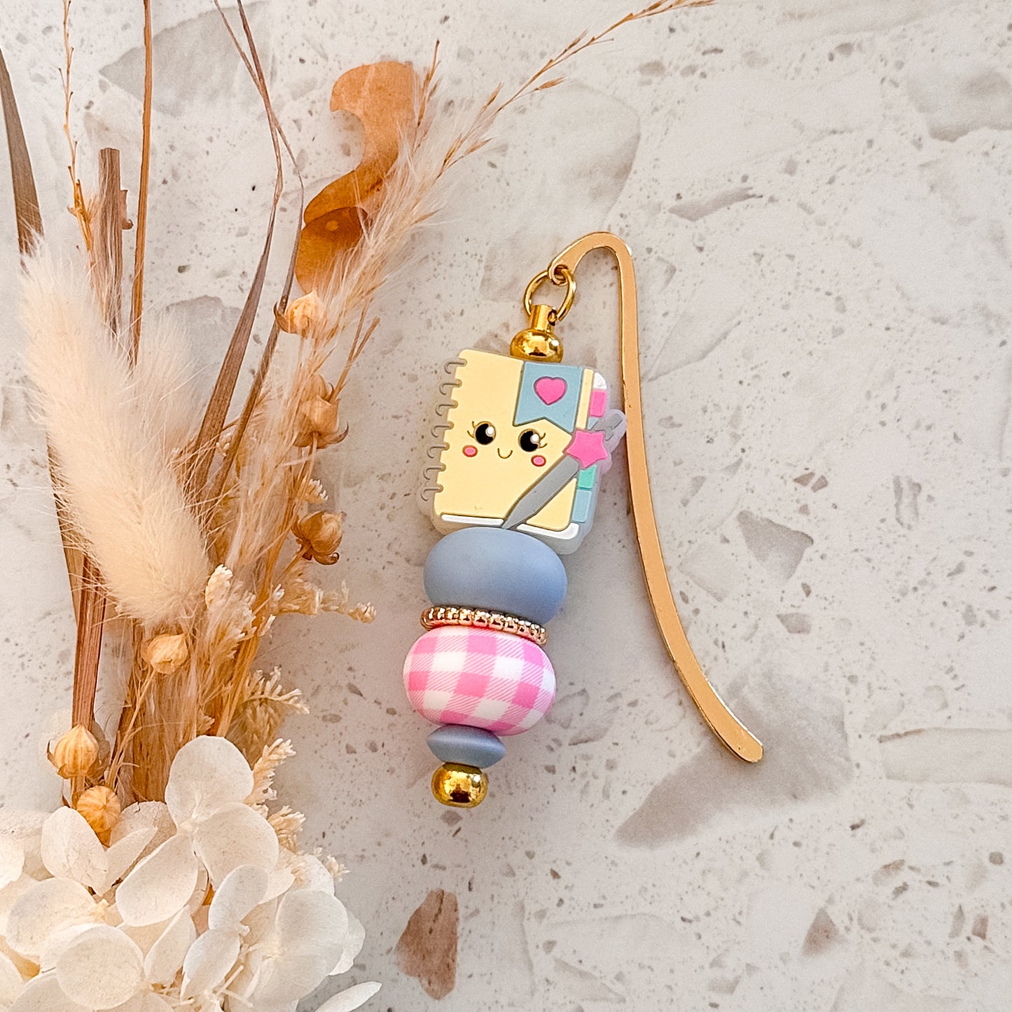 Silicone Bead Book Mark | Cute Books Blue
