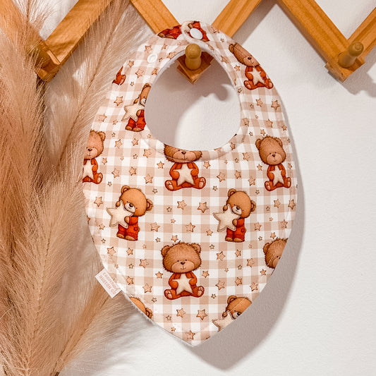 Star Teddy Bibs | Gingham
