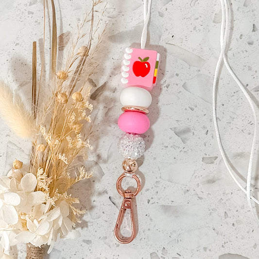 Pink Apple Book Lanyard