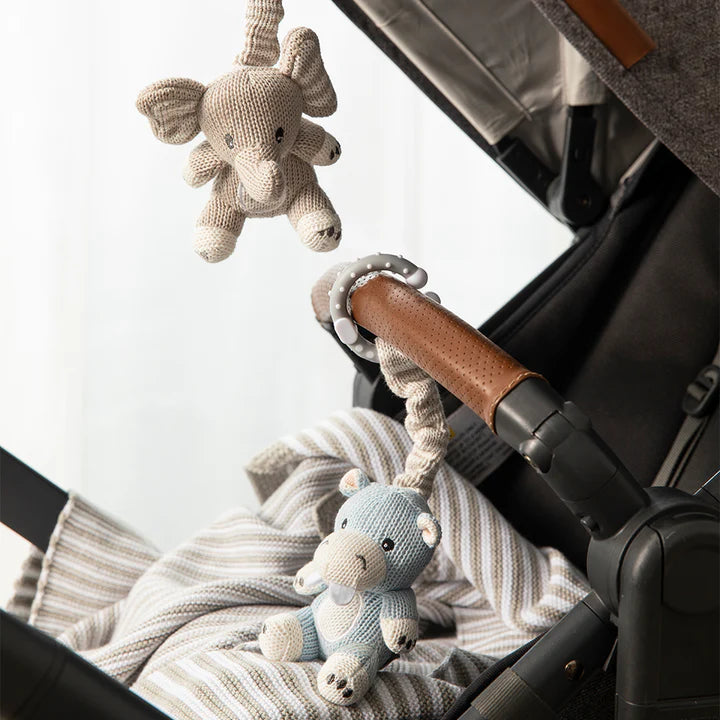 2 Pack Stroller Toys - Elephant & Hippo