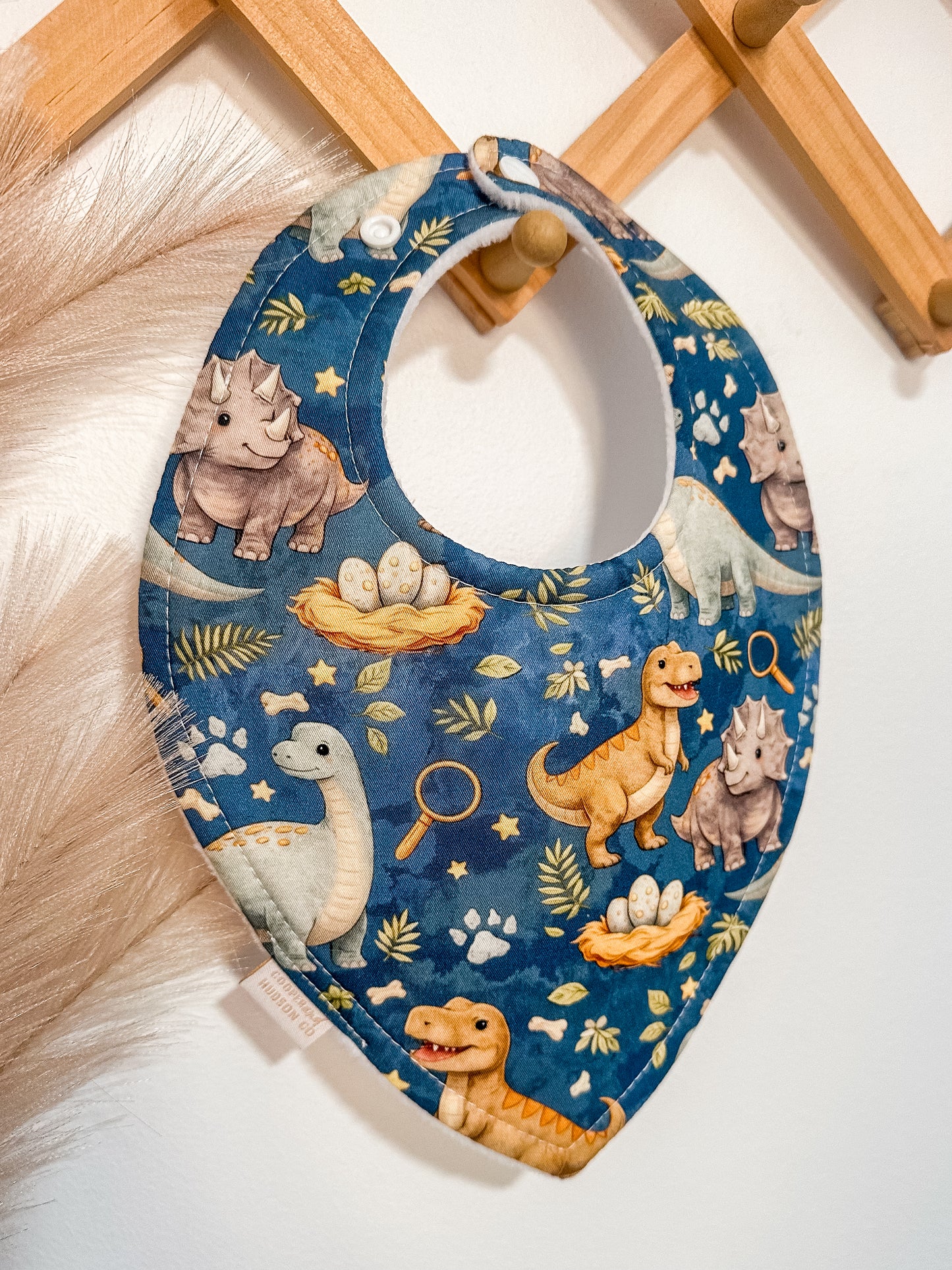 Blue Dino Bibs