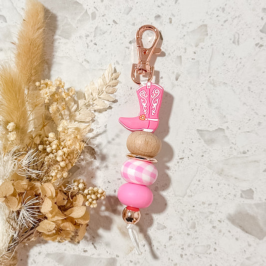 Cowboy Boot Keyring | Pink