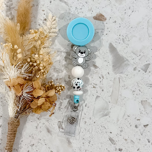 Bear Badge Reel | Grey