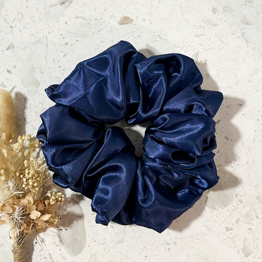 Mega Satin Scrunchies | Navy