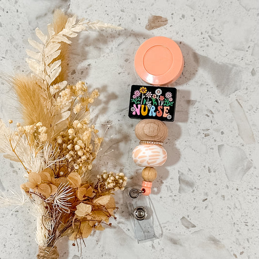 Nurse Badge Reel | Peach